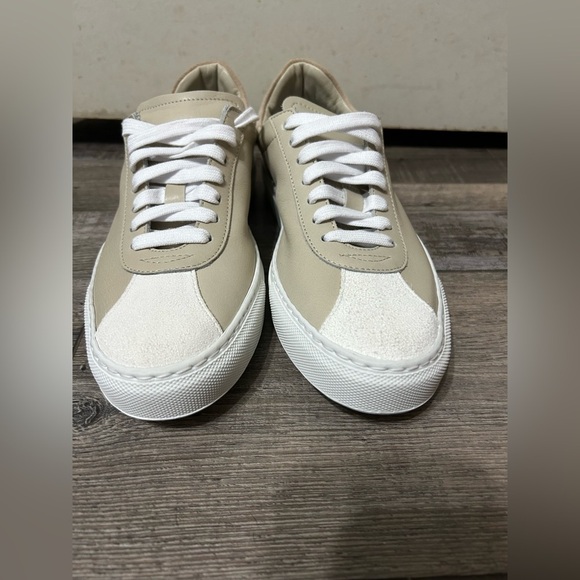 BOEMOS Italian Leather Sneaker Low Top Lace Up Women's Made in Italy Taupe WH - Picture 3 of 11